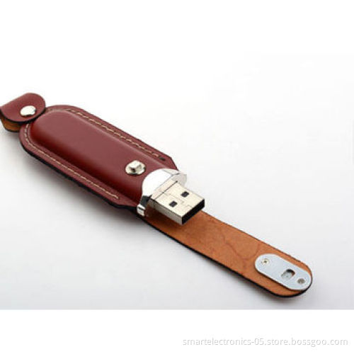 Leather USB flash drives, 64MB-128GB capacity, free logo printing, package, high quality, no MOQ